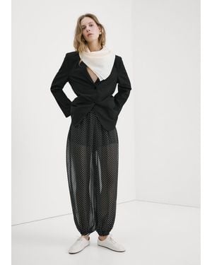 Mango Polka Dot Balloon Trousers - Black