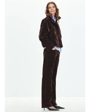 Mango Jeans Velluto A Coste Dritti Marrone - Nero
