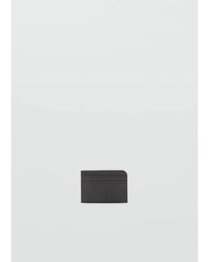 Mango Pebble-Grain Leather Cardholder - White