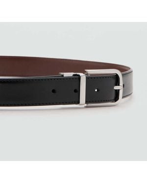 Mango Reversible Suit Leather Belt - Grey