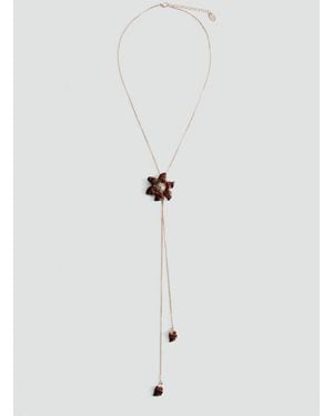 Mango Collier Double Fleur Or - Blanc