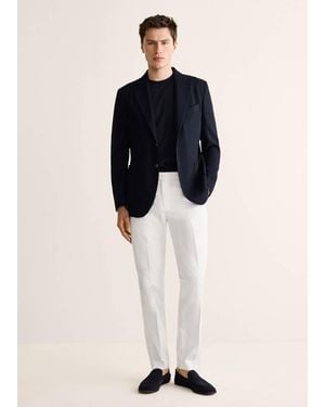 Mango Slim-Fit Cotton Trousers - Black