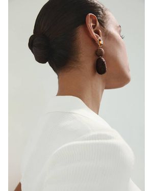 Mango Natural Fibre Hanging Earrings - Black
