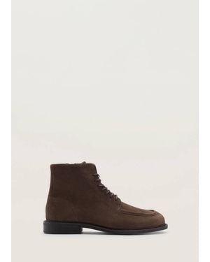 Mango 100% Suede Leather Boots - Brown