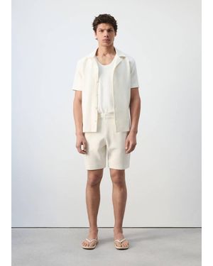 Mango 100% Cotton Bermuda Shorts - White