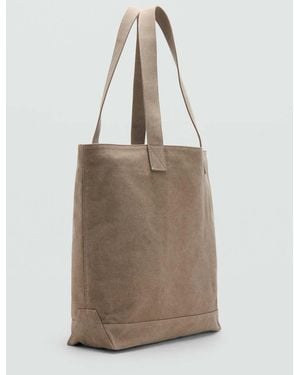 Mango Borsa Tote Cotone - Neutro