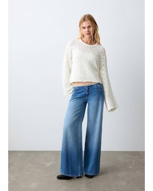 MANGO TEEN Openwork Knit Jumper - Blue