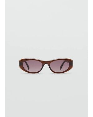 Mango Semi-Transparent Frame Sunglasses - Brown
