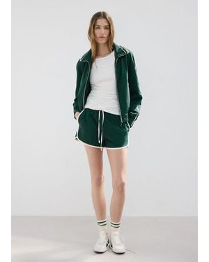 Mango Shorts With Contrasting Trim - Green