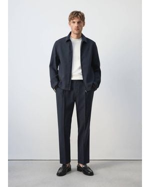 Mango Modal Zip Jacket - Blue