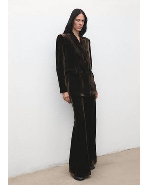 Mango Velvet Suit Pants - Black