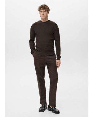 Mango Fine Rib-Knit Cotton Jumper - Black