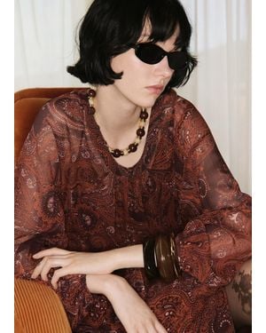 Mango Combined Beads Necklace - Brown