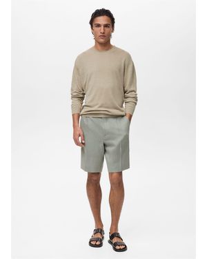Mango 100% Linen Flowy Jumper - Natural