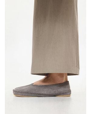 Mango Suede Shoe With Seam Detail - Grey