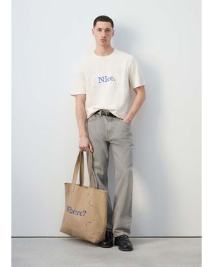 Mango 100% Cotton Canvas Tote Bag - Grey