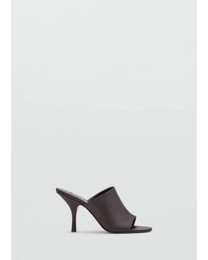 Mango Wide-Strap Heeled Sandal - White
