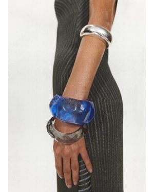 Mango Pack Of 3 Mixed Texture Bracelets - Blue
