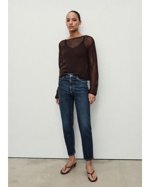 Mango Newmom Comfort High-Rise Jeans - Blue