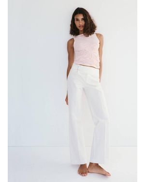 Mango Ruched Fitted Top - White
