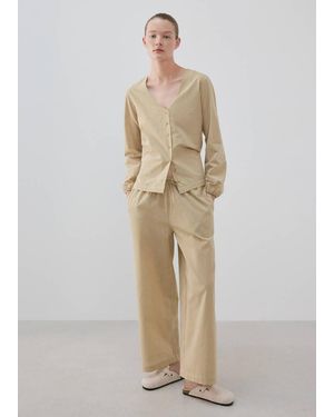 Mango Gingham-Check Two-Piece Pyjamas - Natural