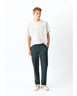 MANGO TEEN Straight Cargo Trousers - White