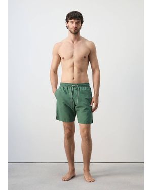 Mango Basic Drawstring Swimsuit - Green