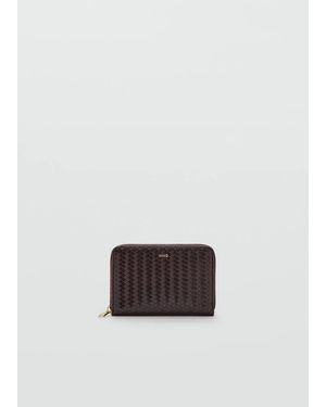 Mango Medium Braided Wallet Chocolate - Multicolour