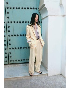 Mango Linen Suit Jacket - Blue