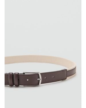 Mango Leather Mixed Belt - Gray