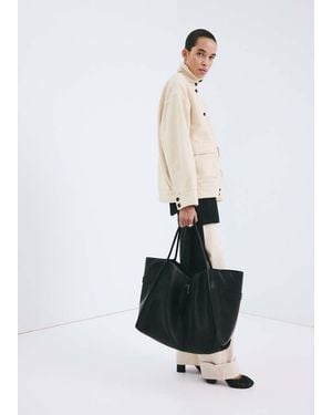 Mango Denim Parka With A Stand-Up Collar - White