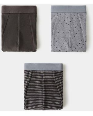 Mango Pack Of 3 Cotton Combination Briefs - Grey