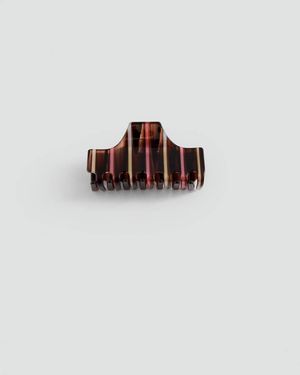 MANGO TEEN Two-Tone Striped Hair Clip - Brown