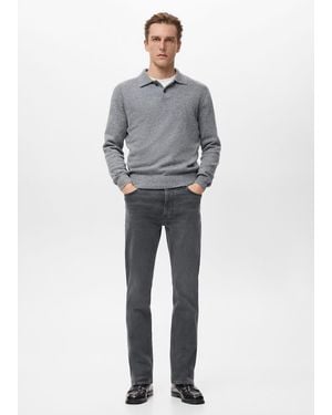 Mango Jean Patrick Slim Fit Ultra Soft Touch Gris Clair Denim