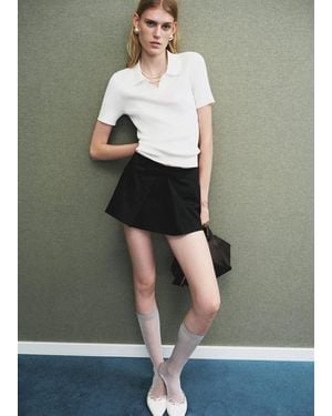 Mango Mini Skort With Bow - Gray