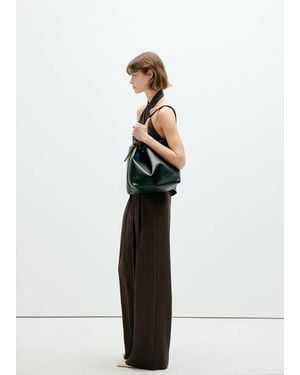 Mango Wide Leg Fluid Trousers - White