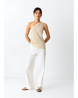 MANGO TEEN Mid-Rise Straight Jeans - White
