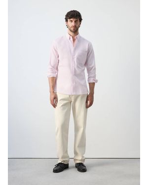 Mango Lightweight Oxford Shirt 100% Cotton Regular Fit - White