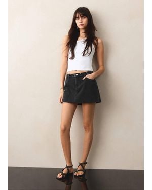 MANGO TEEN Asymmetrical Cotton Top - Natural