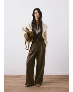 Mango Straight Lyocell Shirt - Brown