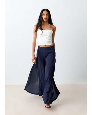 MANGO TEEN Fluid Trousers With Side Openings - Blue