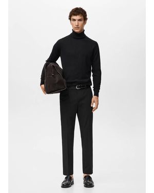 Mango Bologna Cropped Slim-Fit Trousers - Black