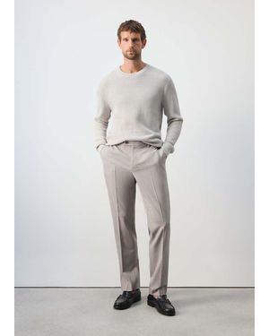 Mango Regular-Fit Wool-Blend Pants - Black