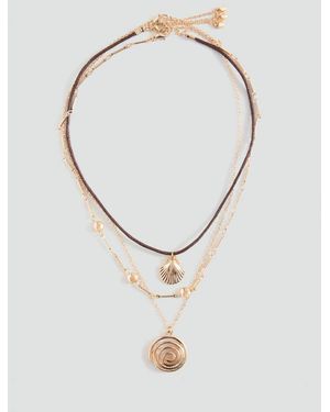 MANGO TEEN Multichain Bead Necklace - White