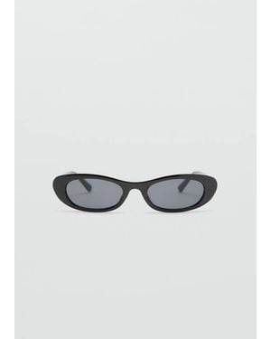 Mango Oval Acetate Sunglasses - Black
