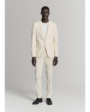 Mango Super Slim-Fit Suit Jacket - Natural