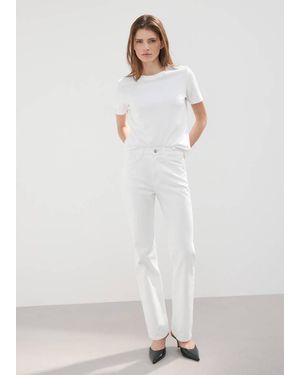 Mango Matilda High-Rise Straight Jeans - White