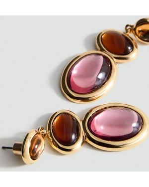 Mango Mixed Pendant Earrings - Pink