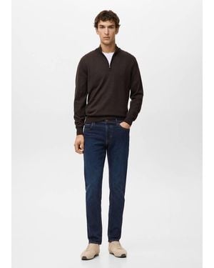 Mango Jan Slim-Fit Dark-Wash Jeans - Blue