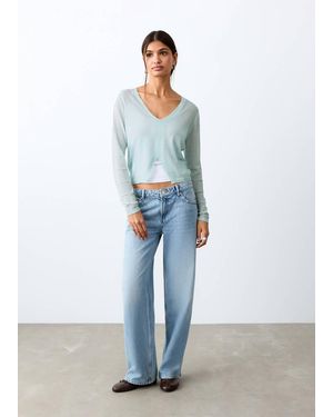 MANGO TEEN Jumper With Slit Detail - Blue